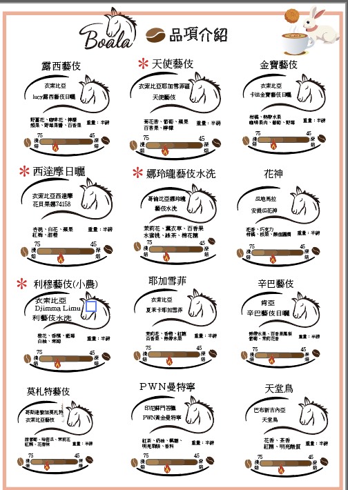 博樂咖啡品項介紹